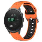 For Suunto 5 Peak 22mm Breathable Two-Color Silicone Watch Band(Orange+Black) - 1