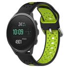 For Suunto 5 Peak 22mm Breathable Two-Color Silicone Watch Band(Black+Lime Green) - 1