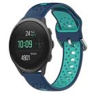 For Suunto 5 Peak 22mm Breathable Two-Color Silicone Watch Band(Blue+Teal) - 1