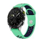 For Garmin MARQ Athlete Gen 2 22mm Sports Breathable Silicone Watch Band(Mint Green+Midnight Blue) - 1