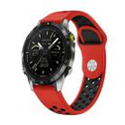 For Garmin MARQ Athlete Gen 2 22mm Sports Breathable Silicone Watch Band(Red+Black) - 1