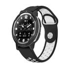 For Garmin Instinct Crossover 22mm Sports Breathable Silicone Watch Band(Black+White) - 1