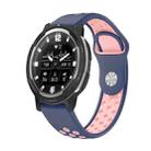 For Garmin Instinct Crossover 22mm Sports Breathable Silicone Watch Band(Midnight Blue+Pink) - 1