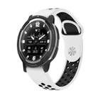 For Garmin Instinct Crossover Solar 22mm Sports Breathable Silicone Watch Band(White+Black) - 1