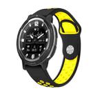 For Garmin Instinct Crossover Solar 22mm Sports Breathable Silicone Watch Band(Black+Yellow) - 1