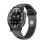 For Garmin Instinct Crossover Solar 22mm Sports Breathable Silicone Watch Band(Grey+Black) - 1