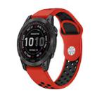 For Garmin Fenix 7 Sapphire Solar 22mm Sports Breathable Silicone Watch Band(Red+Black) - 1