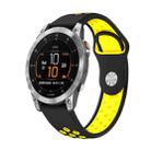 For Garmin EPIX Gen 2 22mm Sports Breathable Silicone Watch Band(Black+Yellow) - 1