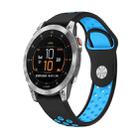 For Garmin EPIX Gen 2 22mm Sports Breathable Silicone Watch Band(Black+Blue) - 1