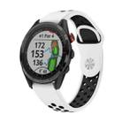 For Garmin Approach S62 22mm Sports Breathable Silicone Watch Band(White+Black) - 1