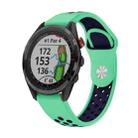 For Garmin Approach S62 22mm Sports Breathable Silicone Watch Band(Mint Green+Midnight Blue) - 1