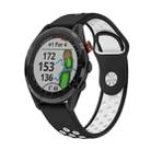 For Garmin Approach S62 22mm Sports Breathable Silicone Watch Band(Black+White) - 1