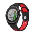 For Garmin Approach S62 22mm Sports Breathable Silicone Watch Band(Black+Red) - 1