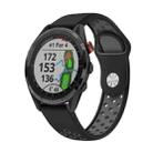 For Garmin Approach S62 22mm Sports Breathable Silicone Watch Band(Black+Grey) - 1