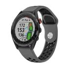 For Garmin Approach S62 22mm Sports Breathable Silicone Watch Band(Grey+Black) - 1