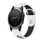 For Garmin Fenix 5 22mm Sports Breathable Silicone Watch Band(White+Black) - 1