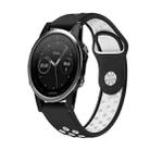 For Garmin Fenix 5 22mm Sports Breathable Silicone Watch Band(Black+White) - 1