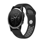 For Garmin Fenix 5 22mm Sports Breathable Silicone Watch Band(Black+Grey) - 1