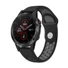 For Garmin Fenix 5 Plus 22mm Sports Breathable Silicone Watch Band(Black+Grey) - 1