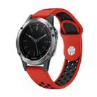 For Garmin Quatix 5 Sapphire 22mm Sports Breathable Silicone Watch Band(Red+Black) - 1