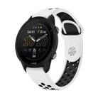 For Garmin Forerunner 955 22mm Sports Breathable Silicone Watch Band(White+Black) - 1