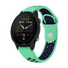 For Garmin Forerunner 955 22mm Sports Breathable Silicone Watch Band(Mint Green+Midnight Blue) - 1