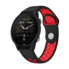 For Garmin Forerunner 955 22mm Sports Breathable Silicone Watch Band(Black+Red) - 1