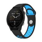 For Garmin Forerunner 955 22mm Sports Breathable Silicone Watch Band(Black+Blue) - 1