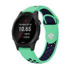 For Garmin Forerunner 945 22mm Sports Breathable Silicone Watch Band(Mint Green+Midnight Blue) - 1