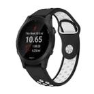 For Garmin Forerunner 945 22mm Sports Breathable Silicone Watch Band(Black+White) - 1