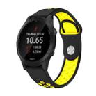 For Garmin Forerunner 945 22mm Sports Breathable Silicone Watch Band(Black+Yellow) - 1