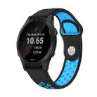 For Garmin Forerunner 945 22mm Sports Breathable Silicone Watch Band(Black+Blue) - 1