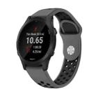 For Garmin Forerunner 945 22mm Sports Breathable Silicone Watch Band(Grey+Black) - 1