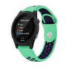 For Garmin Forerunner 935 22mm Sports Breathable Silicone Watch Band(Mint Green+Midnight Blue) - 1