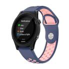 For Garmin Forerunner 935 22mm Sports Breathable Silicone Watch Band(Midnight Blue+Pink) - 1