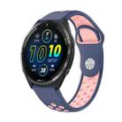 For Garmin Forerunner 965 22mm Sports Breathable Silicone Watch Band(Midnight Blue+Pink) - 1