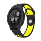 For Garmin Instinct 2 22mm Sports Breathable Silicone Watch Band(Black+Yellow) - 1