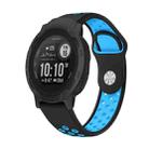 For Garmin Instinct 2 22mm Sports Breathable Silicone Watch Band(Black+Blue) - 1