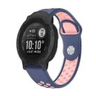 For Garmin Instinct 2 22mm Sports Breathable Silicone Watch Band(Midnight Blue+Pink) - 1