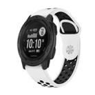 For Garmin Instinct 22mm Sports Breathable Silicone Watch Band(White+Black) - 1