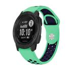 For Garmin Instinct 22mm Sports Breathable Silicone Watch Band(Mint Green+Midnight Blue) - 1