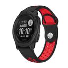 For Garmin Instinct 22mm Sports Breathable Silicone Watch Band(Black+Red) - 1