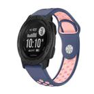 For Garmin Instinct 22mm Sports Breathable Silicone Watch Band(Midnight Blue+Pink) - 1