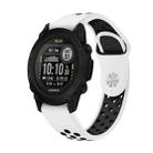 For Garmin Descent G1 22mm Sports Breathable Silicone Watch Band(White+Black) - 1