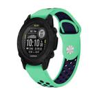 For Garmin Descent G1 22mm Sports Breathable Silicone Watch Band(Mint Green+Midnight Blue) - 1