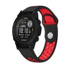 For Garmin Descent G1 22mm Sports Breathable Silicone Watch Band(Black+Red) - 1