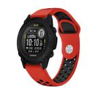 For Garmin Descent G1 22mm Sports Breathable Silicone Watch Band(Red+Black) - 1