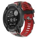 For Garmin Instinct 2X Solar 26mm Camouflage Printed Silicone Watch Band(Red+Army Camouflage) - 1
