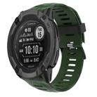 For Garmin Instinct 2X Solar 26mm Camouflage Printed Silicone Watch Band(Army Green+Army Camouflage) - 1
