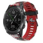 For Garmin D2 Delta PX 26mm Camouflage Printed Silicone Watch Band(Red+Army Camouflage) - 1